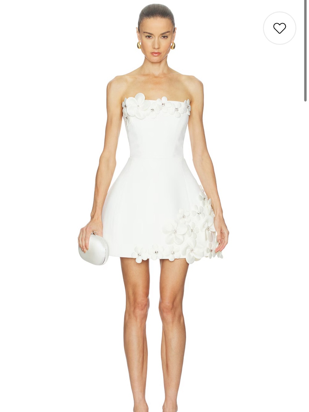 Bronx Banco Estelle Floral Strapless Mini Dress in White